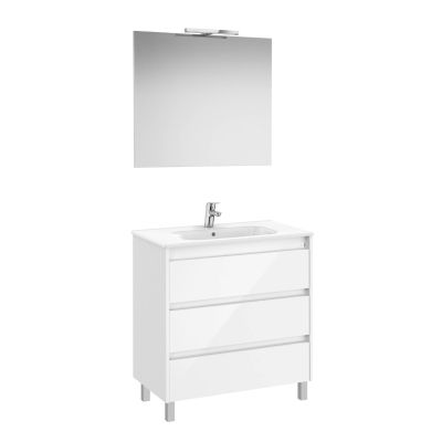 PACK UNIK TENET 80cm 3 CAJONES BLANCO BRILLO