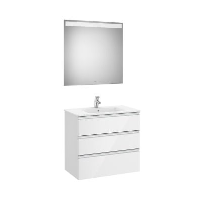 PACK UNIK THE GAP 80cm 3 CAJONES BLANCO BRILLO